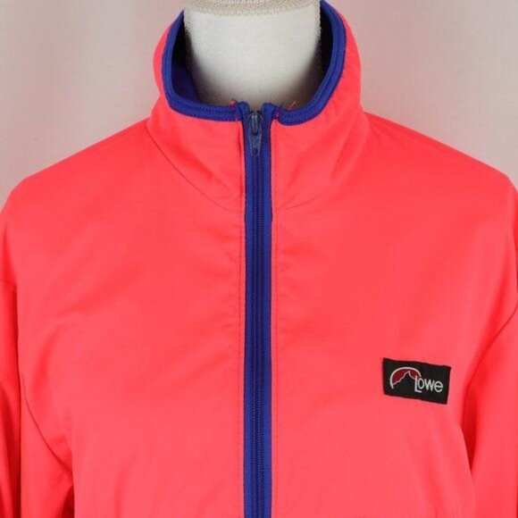 Lowe Alpine Women's Small Neon Orange & Blue Full Zip Windbreaker Jacket - Picture 2 of 10